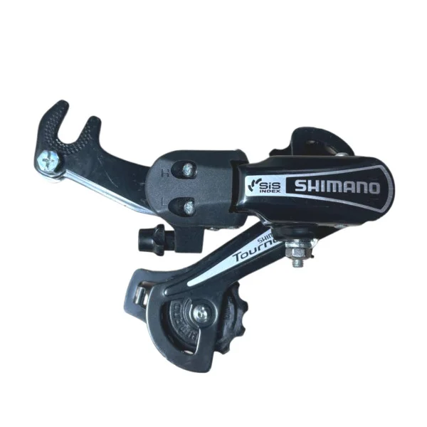 Задній перемикач Shimano TY-21 купити для 6 швидкостей на фото збоку з гаком