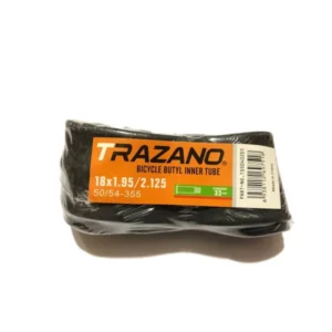 Велосипедна камера Trazano 18x1.95 на білому фоні
