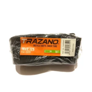 Велосипедна камера Trazano 16x2.125 на білому тлі